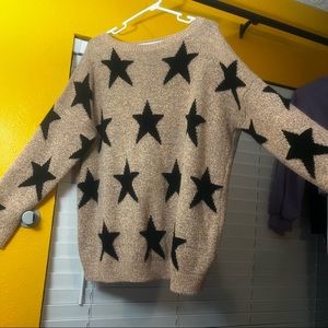 Oversized pink star sweater